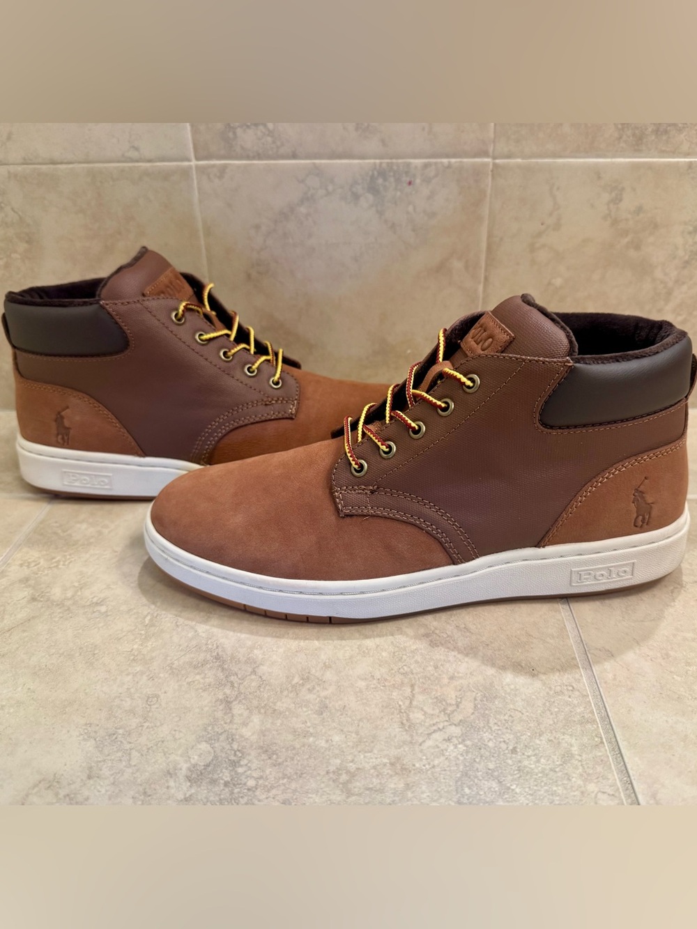 Polo Ralph Lauren Men’s Brown Nubuck Canvas Boots